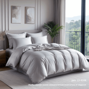 Простыня на резинке сатин (У) цвет:13-4108 TPX Облако