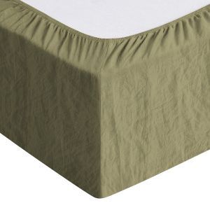 Простыня на резинке мятка цвет: 17-0627 Олива 2